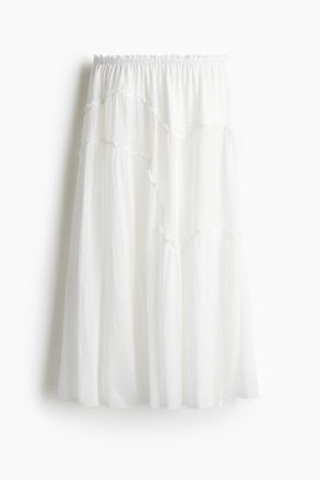 H&M Langer Stufenjupe - Weiss