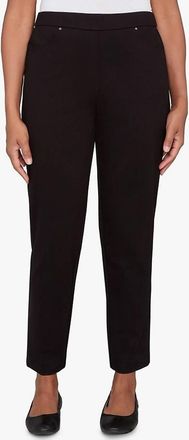 Alfred Dunner Barcelona Stretch Ponte Knit Average Length Pants In Black
