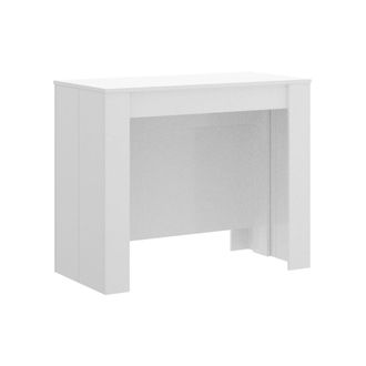 Dmora Consola extensible efecto madera blanca 239x90h77 cm
