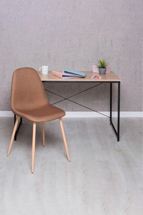 Regalos Miguel Conjuntos De Mesa Y Sillas - Conjunto Escritorio Dek Y Silla Teok Tela - Marr&oacute;n Oscuro Teok