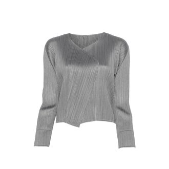 Issey Miyake Pleated Long-sleeve Jacket