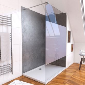 Aurlane Paneles Silver Grey 90+120x210 - Plato De Ducha 120x90 - Mampara 120x200 + Barra