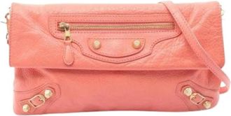 Balenciaga Pre-owned Vintage Clutch Bag - Dames - Vintage Clutch - Roze - ONE Size - Leer - Vintage