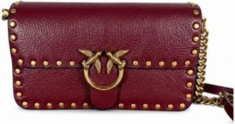 Pinko Pinko, Tassen, Dames, Bruin, ONE Size, Leer, Love One Crossbody Bag