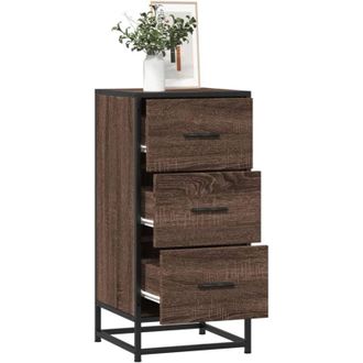 vidaXL Credenza Rovere Marrone 35,5x35x76 cm in Truciolato e Metallo - Vidaxl