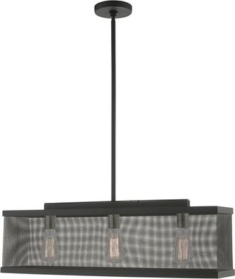 Livex Lighting 3-Light Black With Brushed Nickel Accents Chandelier
