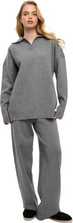 Cesare Gaspari Jumpsuits & Playsuits, Dames, Grijs, S, Polyester, Minimalistische Gebreide Set - Grijs