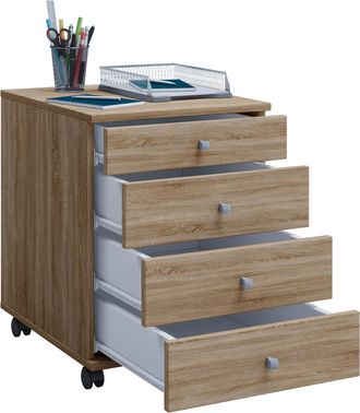 ebuy24 Vcm Roll Container Contenedor Lateral Con Cajones Dimensiones Aprox. Al. 57 X An. 42 X T. 50 Cm Contenedor De Oficina - Lona (roble Sonoma (s&auml;gerau))