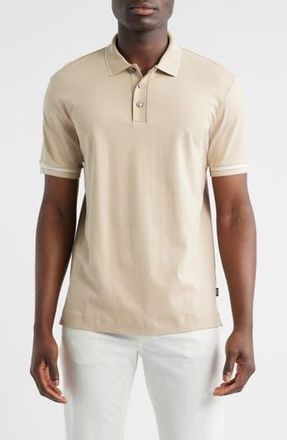 BOSS Parlay Tipped Cotton Polo in Light Beige at Nordstrom Rack, Size Xx-Large