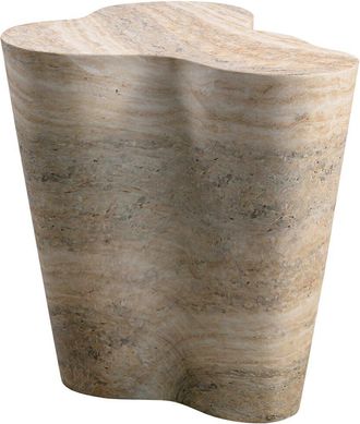 TOV Furniture Tov Furniture Slab Faux Travertine Tall Side Table