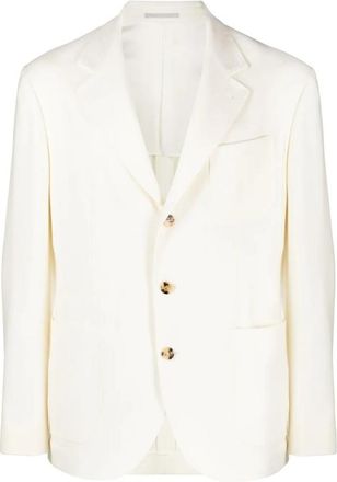 Brunello Cucinelli Ivory Single-Breasted Blazer, Brand Size 58 (US Size 48)