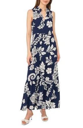 Halogen Sleeveless Tiered Maxi Dress in New Ivory at Nordstrom Rack, Size X-Large