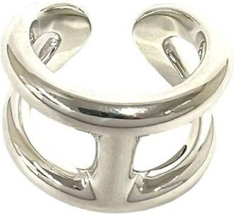 Herm&egrave;s Silver Silver 925 Band Ring (Pre-Owned)