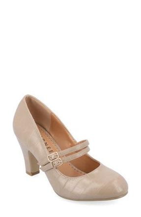 Journee Collection Windy Mary Jane Pump in Taupe at Nordstrom Rack, Size 10