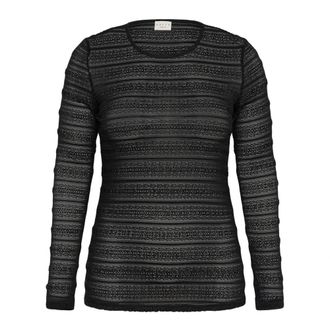 Kaffe Curve Kcbritt Lange Mouw - Dames - Tops - Zwart - Maat: S Katoen