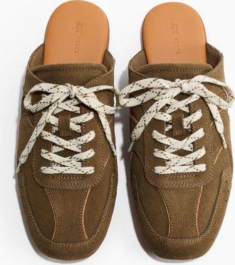 H&M Suede trainer-style mules - Green