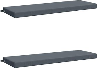 vidaXL Cojines Para Banco De 2 Piezas Soest 2 Uds. 100% Poli&eacute;ster Azul Vidaxl