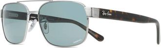 Ray-Ban Light Blue Polarized Square Unisex Sunglasses RB3751CH 004/3R 61