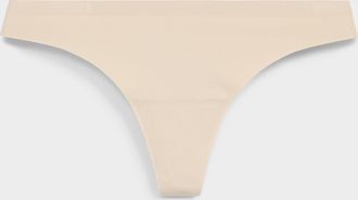Miiyu Womens Plain laser-cut stretch thong Nylon