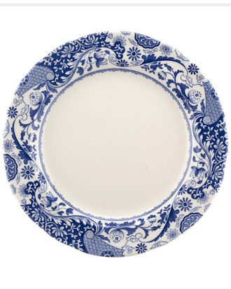 Spode Set Of 4 Blue Italian Brocato 10.5In Dinner Plates