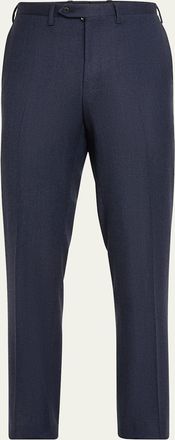 Kiton Mens Textured Blue Suit Trousers