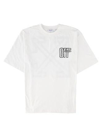 Off-white White Graphic Printed Cotton T-Shirt