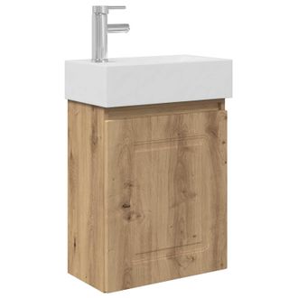 vidaXL M&oacute;dulo De Ba&ntilde;o Con Grifer&iacute;a Roble Artisan 45,5 X 22,5 X 84 Cm Vidaxl