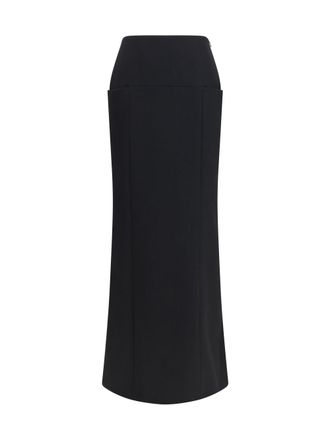 Alaia Merino Wool Column Skirt - Black