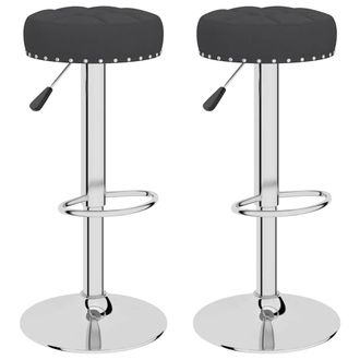 vidaXL Taburetes De Cocina 2 Unidades Tela Negro Vidaxl