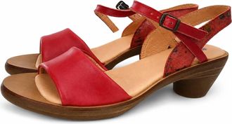 El Naturalista Womens Aqua Vaquetilla-Fantasy Geranio Sandal In Red