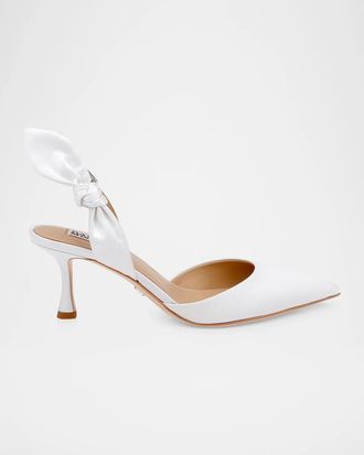 Badgley Mischka 65mm Yuan Leopard Knotted Slingback Pumps