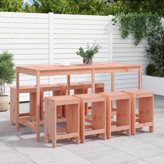 vidaXL Juego De Muebles De Jard&iacute;n 9 Pzas Madera Maciza Abeto Douglas Vidaxl