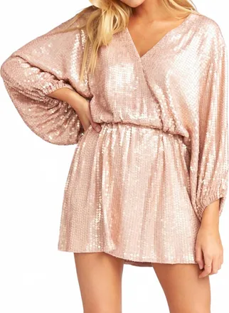 Show me your Mumu Genevieve Mini Dress In Rose Gold