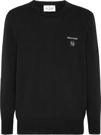 Philipp Plein Greatness embroidered round-neck sweater - Black