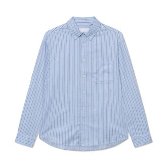 Les Deux Overhemden, Heren, Blauw, S, Katoen, Kolton Herringbone Shirt
