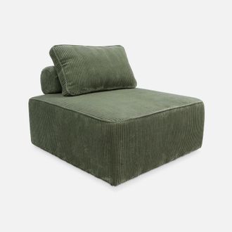Sweeek Sweeek - M&oacute;dulo Para Sof&aacute; Modular De Pana, 1 Plaza, Lao, Verde, 90x90x40 Cm