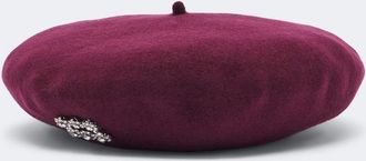 Roger Vivier Crystal-embellished wool beret