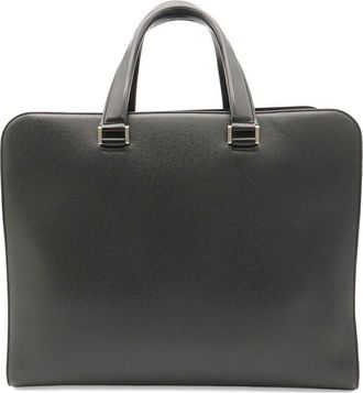 Louis Vuitton Grey Taiga Leather Briefcase (Authentic Pre-Loved)