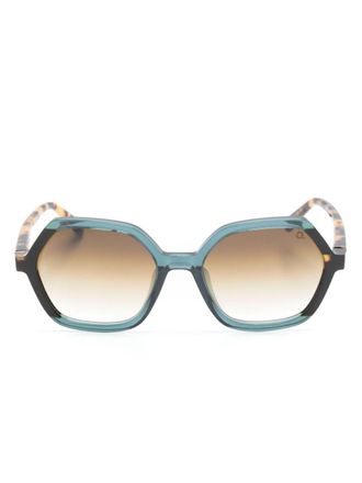 Etnia Barcelona logo-engraved geometric-frame sunglasses - women - Acetate - 54 - Brown