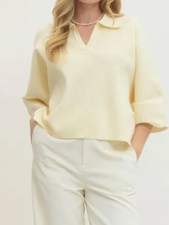 Entro Soho Knit Top In Cream