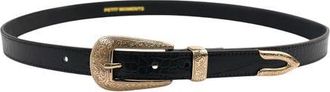 Petit Moments Phoenix Belt in Black Croc/Gold at Nordstrom, Size X-Small