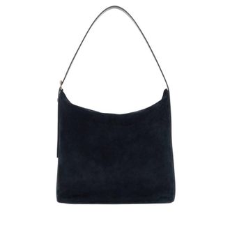 A.P.C. Navy Blue Suede Maxi Vera Shopping Bag Darknavy Borse A Mano