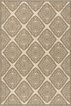 Safavieh Alfombra medall&oacute;n de polipropileno beige, 122 x 183 cm
