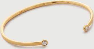 Monica Vinader Gold Diamond Essential Cuff Diamond