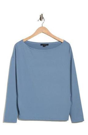 AllSaints Rita Boat Neck Long Sleeve Top in Flint Stone Blue at Nordstrom Rack, Size X-Small
