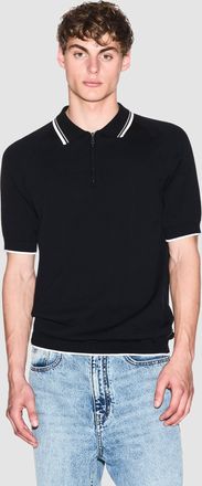 A|X Armani Exchange Mens UC001 Knit Polo in Black Cotton - Size X-Large