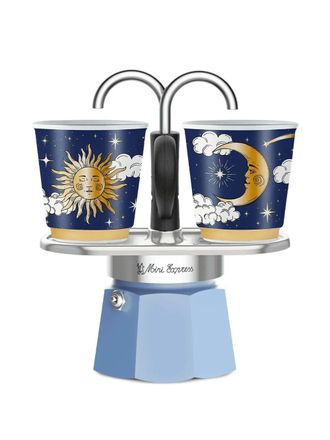 Bialetti sun moon mini expresso maker set - unisex - Metal/ceramic - One Size - Blue
