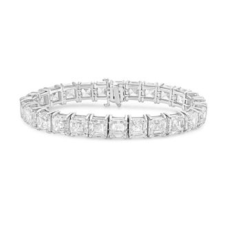 Diana M. Jewels 14kt White Gold 15cts Lab Grown Asscher cut Diamond Bracelet