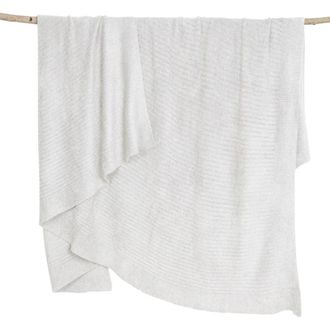 Barefoot Dreams CozyChic Light Ribbed Throw in Pearl at Nordstrom