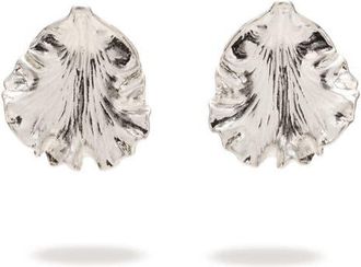 Cult Gaia Iris Leaf Clip-On Earrings in Antique Silver at Nordstrom
